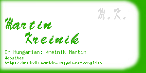 martin kreinik business card